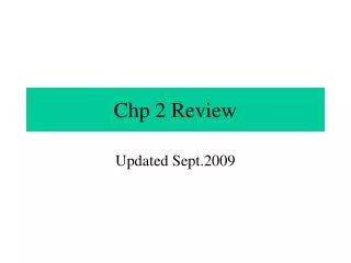 Chp 2 Review
