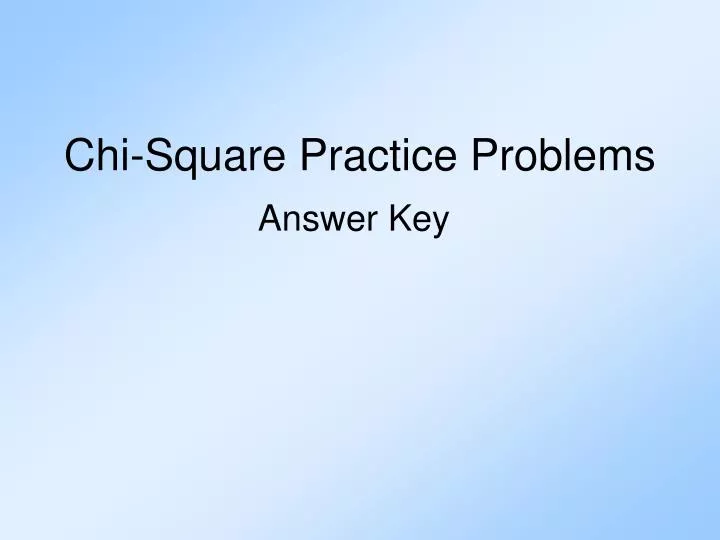 chi square practice problems