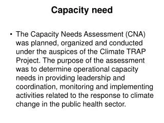 capacity need