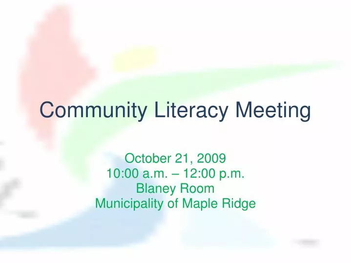 community literacy meeting