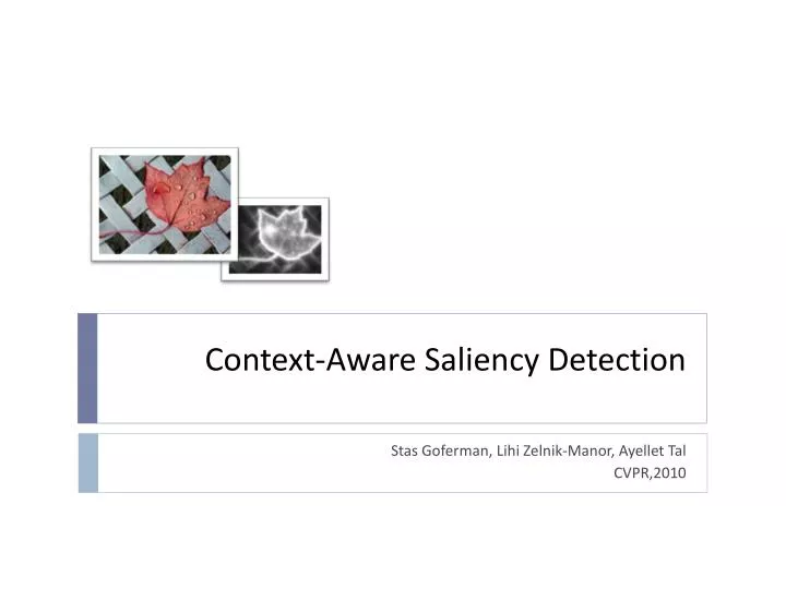 context aware saliency detection