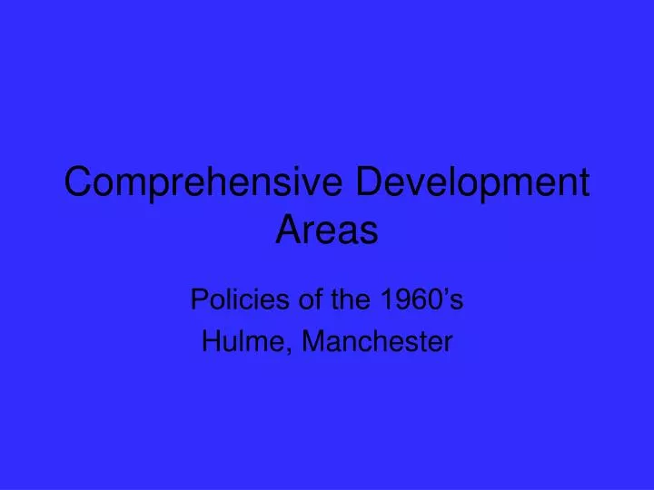 comprehensive development areas