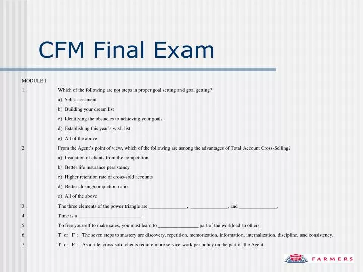 cfm final exam