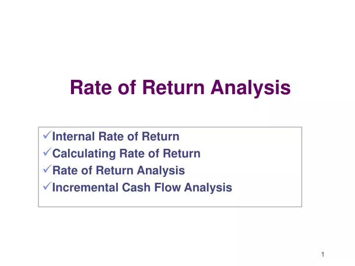 rate of return analysis