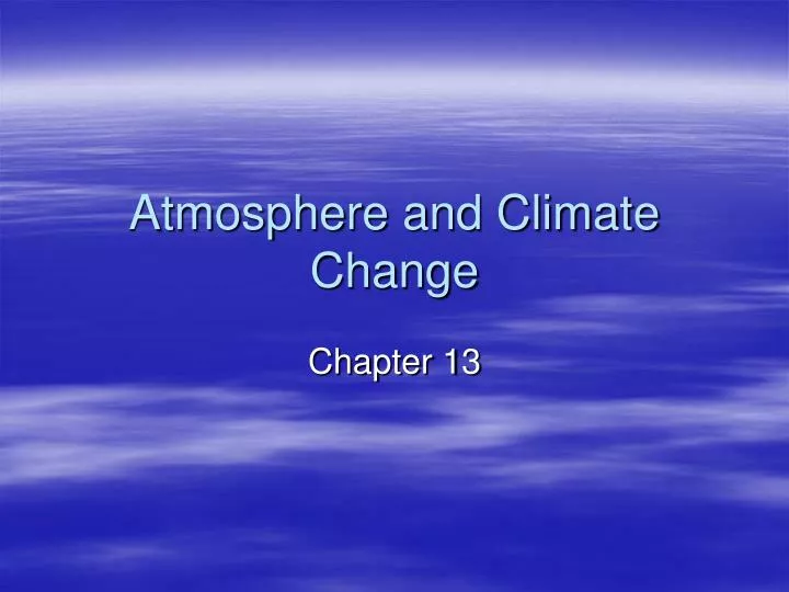 atmosphere and climate change