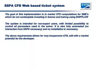 SSPA CFD Web based ticket system