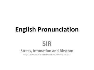 English Pronunciation