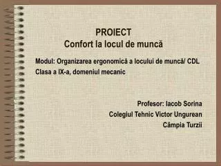 proiect confort la locul de munc