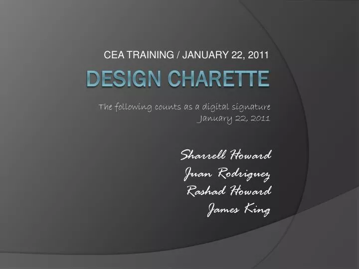 cea training january 22 2011