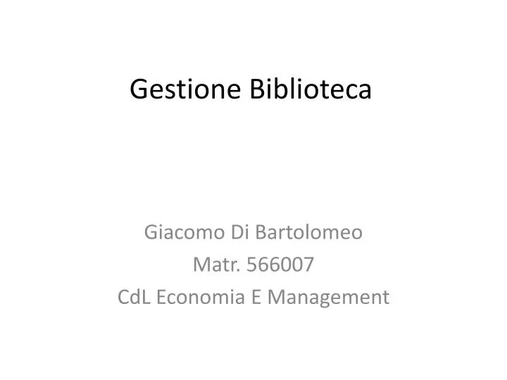 gestione biblioteca