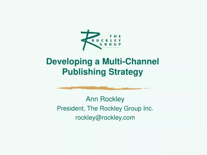 developing a multi channel publishing strategy