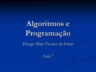 algoritmos e programa o