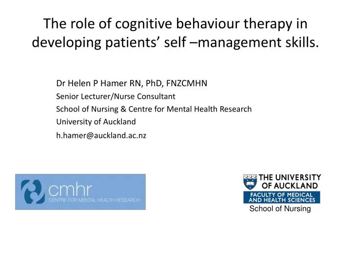 the role of cognitive behaviour therapy in developing patients self management skills