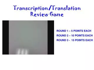 Transcription/Translation Review Game