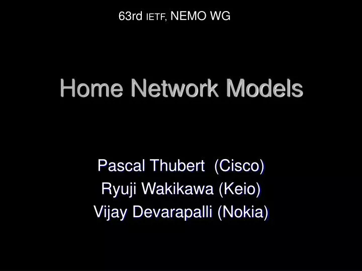 home network models