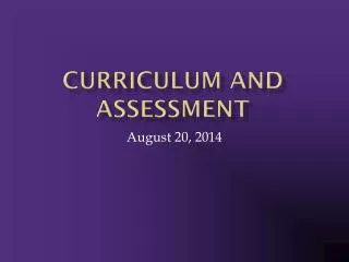 Curriculum AND ASSESSMENT