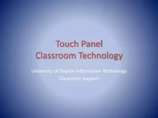 Touch Panel Classroom Technology