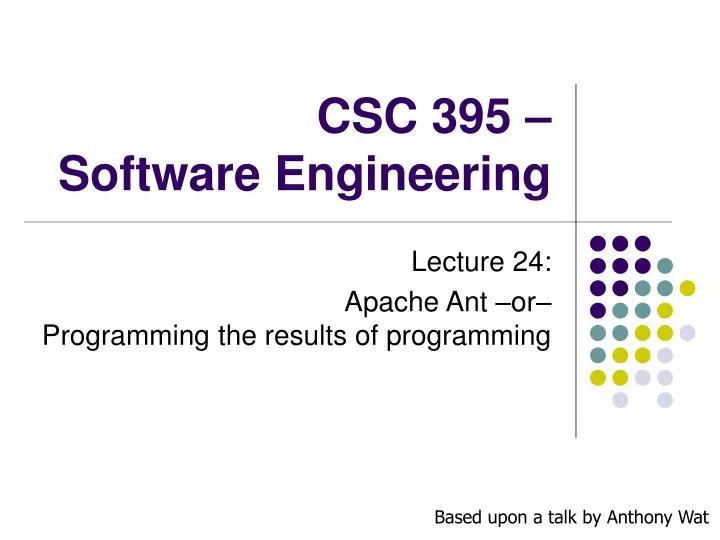 csc 395 software engineering