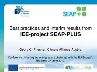 Best practices and interim results from IEE-project SEAP-PLUS