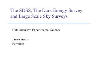 The SDSS, The Dark Energy Survey and Large Scale Sky Surveys