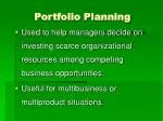 Portfolio Planning - slide 1