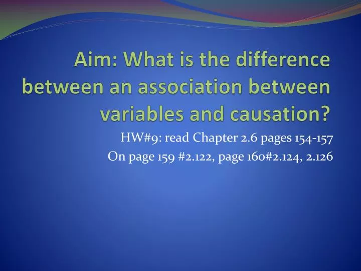 aim what is the difference between an association between variables and causation