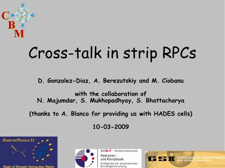 cross talk in strip rpcs