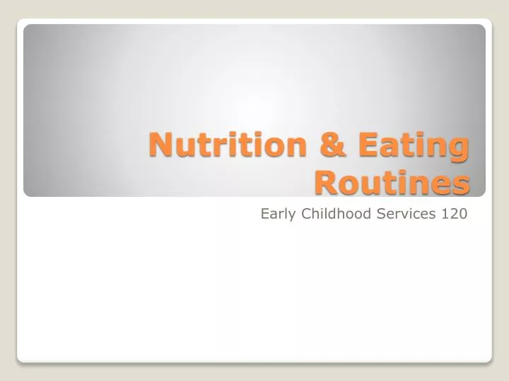 nutrition eating routines