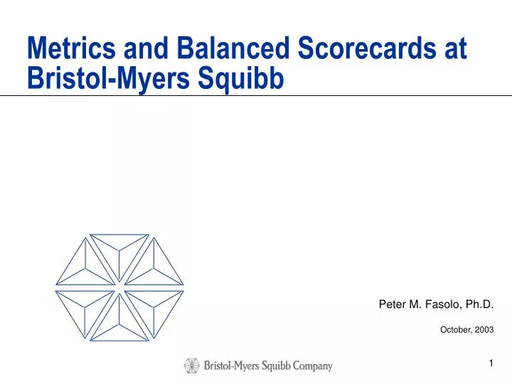 metrics and balanced scorecards at bristol myers squibb
