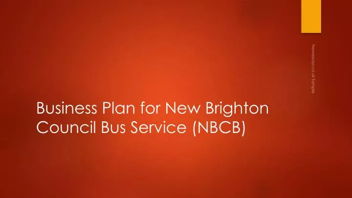 business plan for new brighton council bus service nbcb
