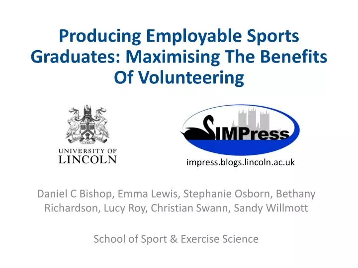 producing employable sports graduates maximising the benefits of volunteering