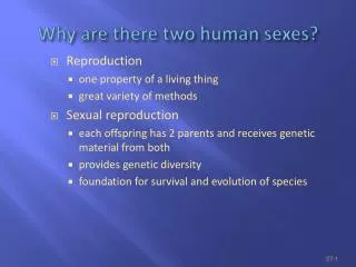Why are there two human sexes?