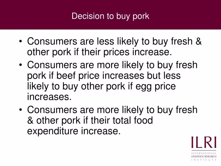decision to buy pork