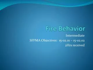 Fire Behavior