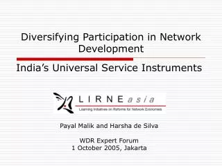 Diversifying Participation in Network Development