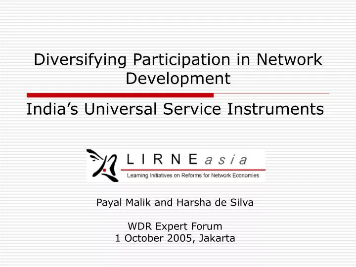 diversifying participation in network development