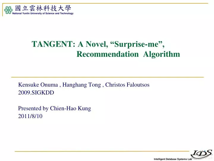 tangent a novel surprise me recommendation algorithm