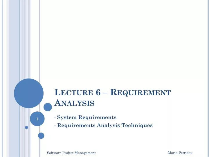 lecture 6 requirement analysis