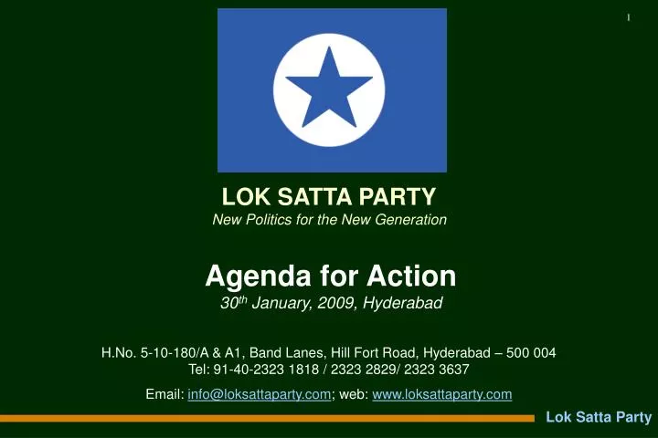agenda for action 30 th january 2009 hyderabad
