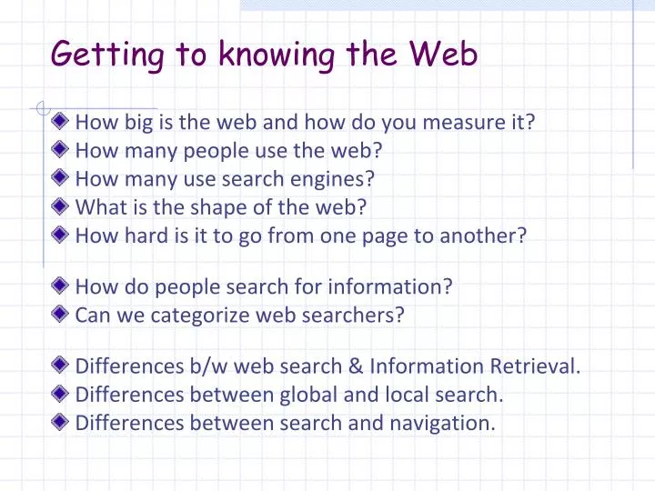 getting to knowing the web