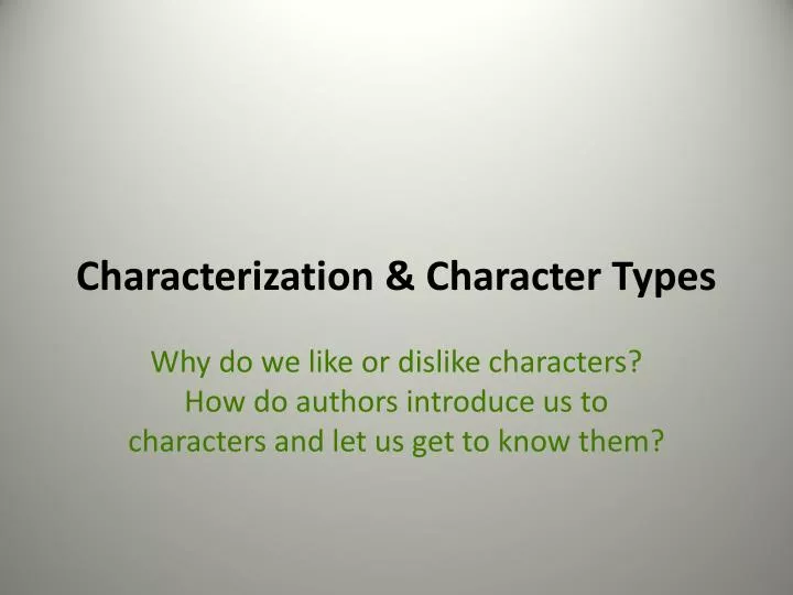 characterization character types