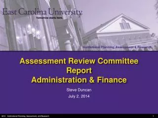 Assessment Review Committee Report Administration &amp; Finance