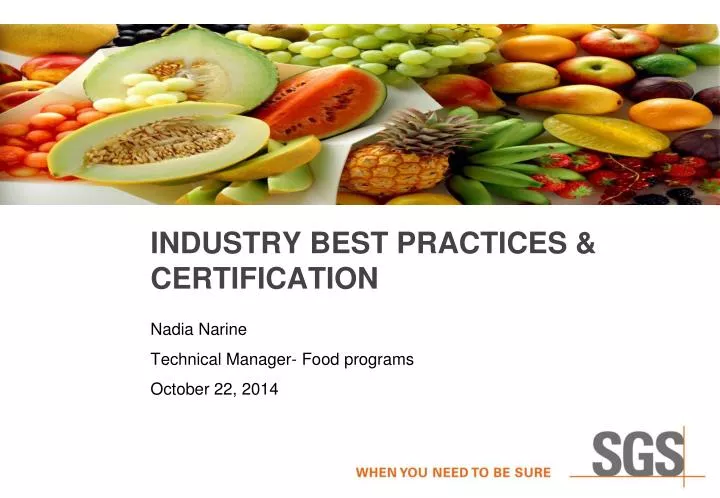 industry best practices certification