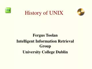 History of UNIX