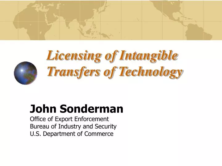 licensing of intangible transfers of technology