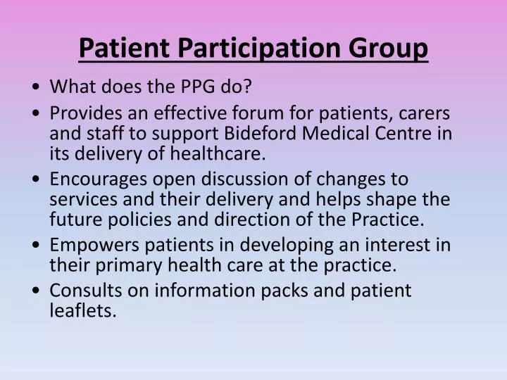 patient participation group
