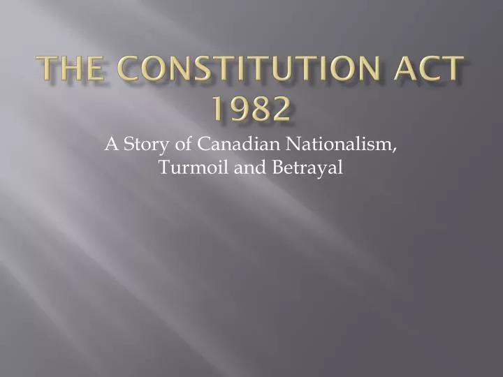 the constitution act 1982