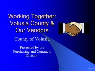 Working Together: Volusia County &amp; Our Vendors