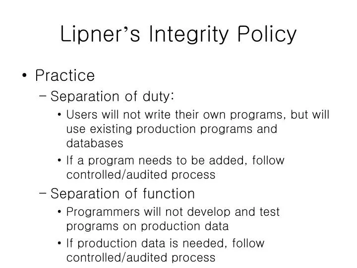 lipner s integrity policy