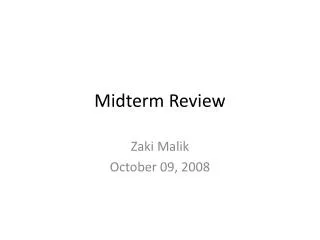 Midterm Review